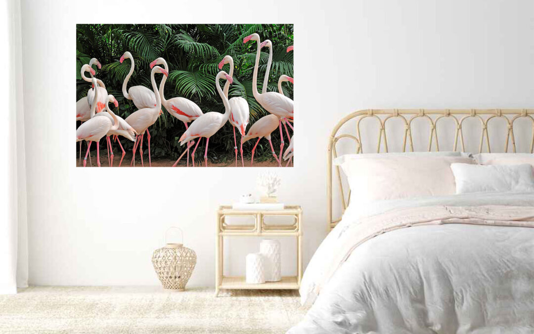 Nature Flamingos Forest Stretch Canvas High Quality Wall Arts – Ready To Hang