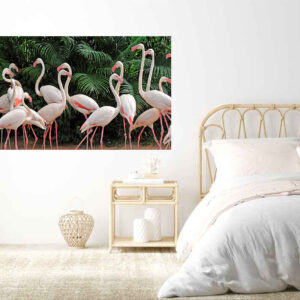 Nature Flamingos Forest Stretch Canvas High Quality Wall Arts - Ready To Hang
