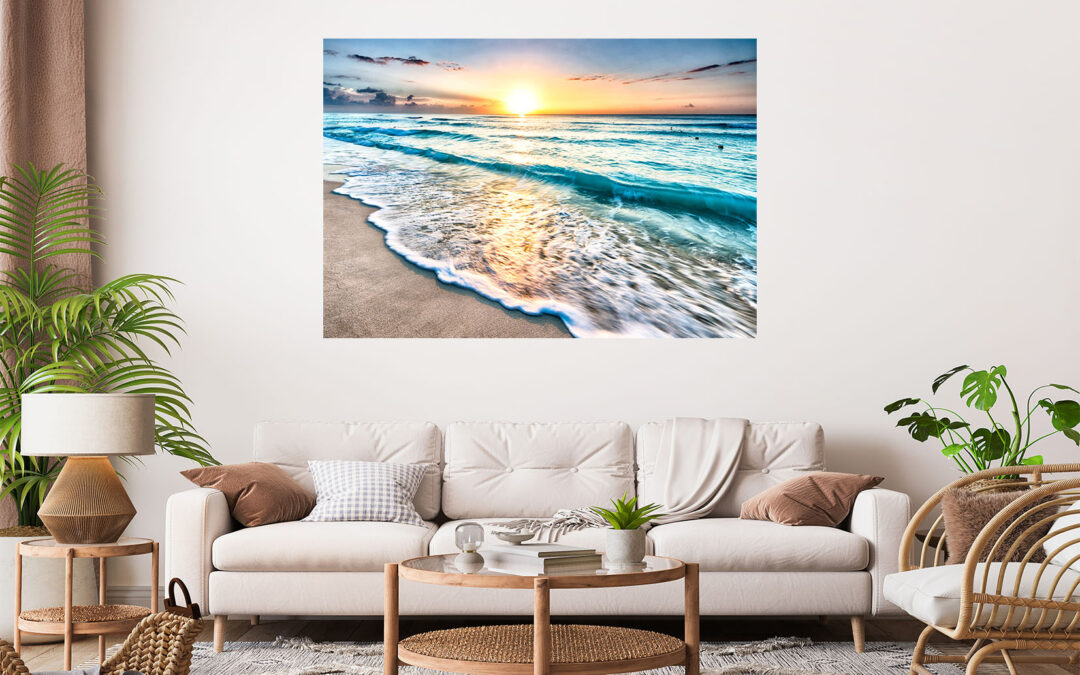 Beach Sunset Stretch Canvas High Quality Wall Arts – Ready To Hang