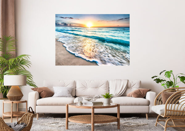 Beach Sunset Stretch Canvas High Quality Wall Arts - Ready To Hang