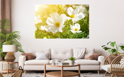 Flowers Sunset Stretch Canvas High Quality Wall Arts – Ready To Hang