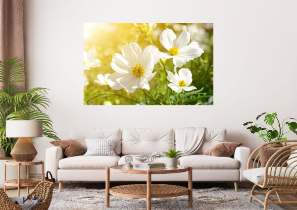 Flowers Sunset Stretch Canvas High Quality Wall Arts - Ready To Hang