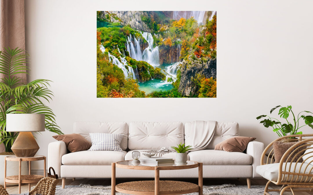 Waterfall Nature Stretch Canvas High Quality Wall Arts – Ready To Hang