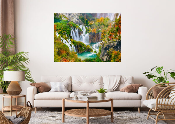 Waterfall Nature Stretch Canvas High Quality Wall Arts - Ready To Hang