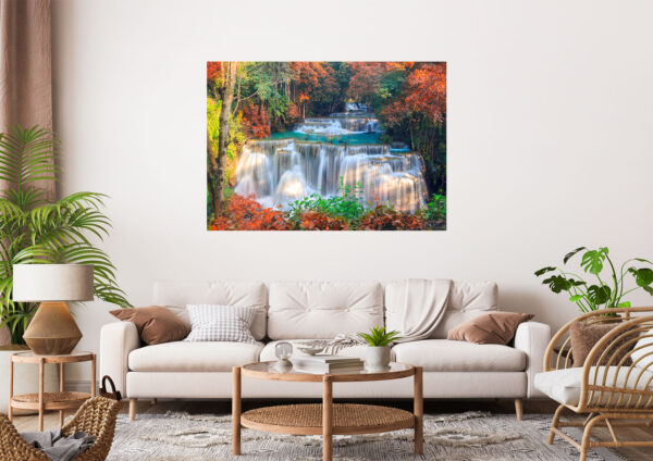 Waterfall Forest Stretch Canvas High Quality Wall Arts - Ready To Hang