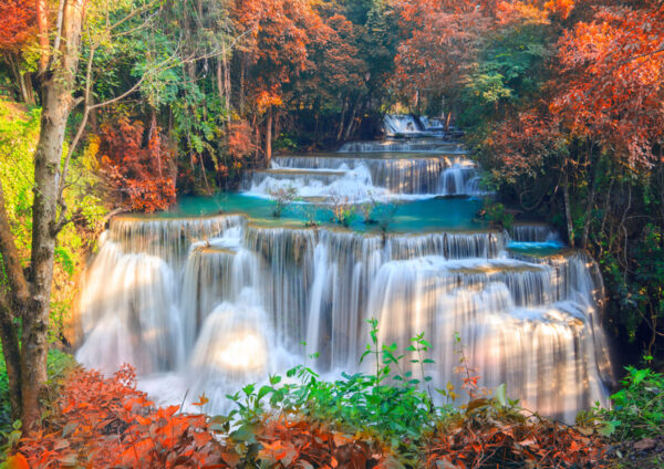 Waterfall Forest Stretch Canvas High Quality Wall Arts - Ready To Hang - Image 2