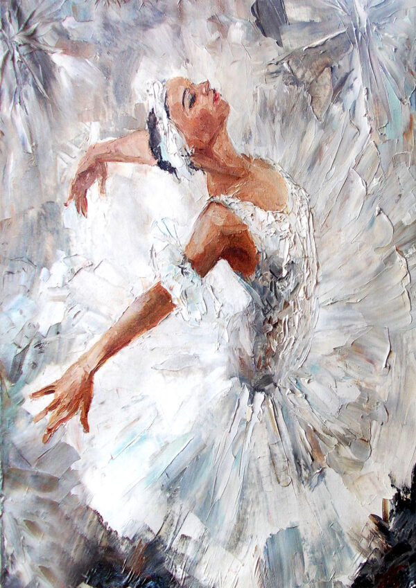 Ballerina Dancer Painting Stretch Canvas High Quality Wall Arts - Ready To Hang - Image 2