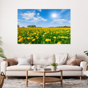 Flower Field Sunrise Stretch Canvas High Quality Wall Arts - Ready To Hang
