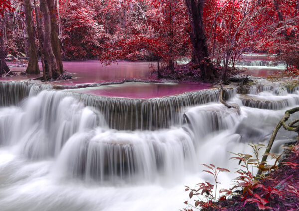 Waterfall NatureTrees Stretch Canvas High Quality Wall Arts - Ready To Hang - Image 2