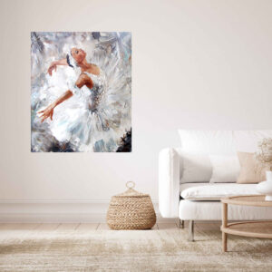 Ballerina Dancer Painting Stretch Canvas High Quality Wall Arts - Ready To Hang