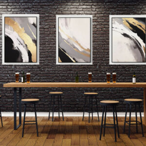 Gold Abstract Painting Stretch Canvas High Quality Wall Arts - Ready To Hang