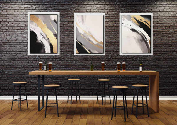 Gold Abstract Painting Stretch Canvas High Quality Wall Arts - Ready To Hang