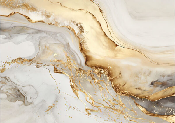 Gold Abstract Painting Stretch Canvas High Quality Wall Arts - Ready To Hang (Copy) - Image 2