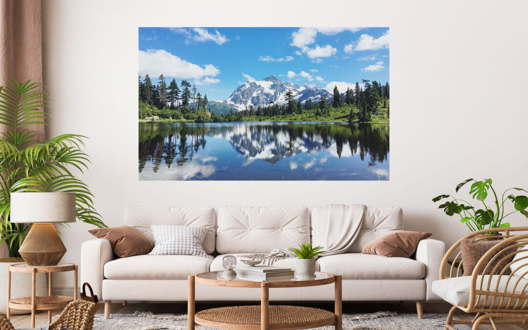 Beautiful Scenery River Mountains Stretch Canvas High Quality Wall Arts – Ready To Hang