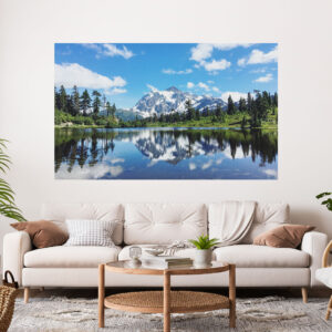 Beautiful Scenery River Mountains Stretch Canvas High Quality Wall Arts - Ready To Hang