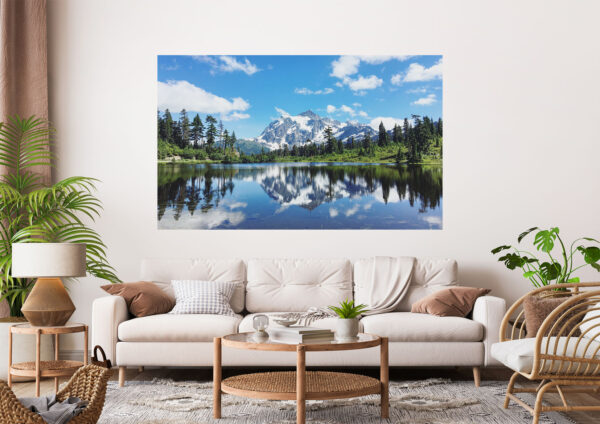 Beautiful Scenery River Mountains Stretch Canvas High Quality Wall Arts - Ready To Hang