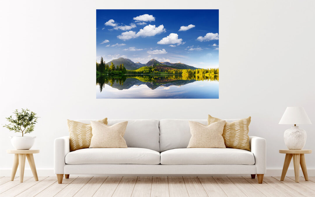 Nature River Mountains Stretch Canvas High Quality Wall Arts – Ready To Hang