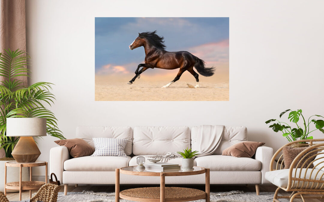 Running Horse Stretch Canvas High Quality Wall Arts – Ready To Hang