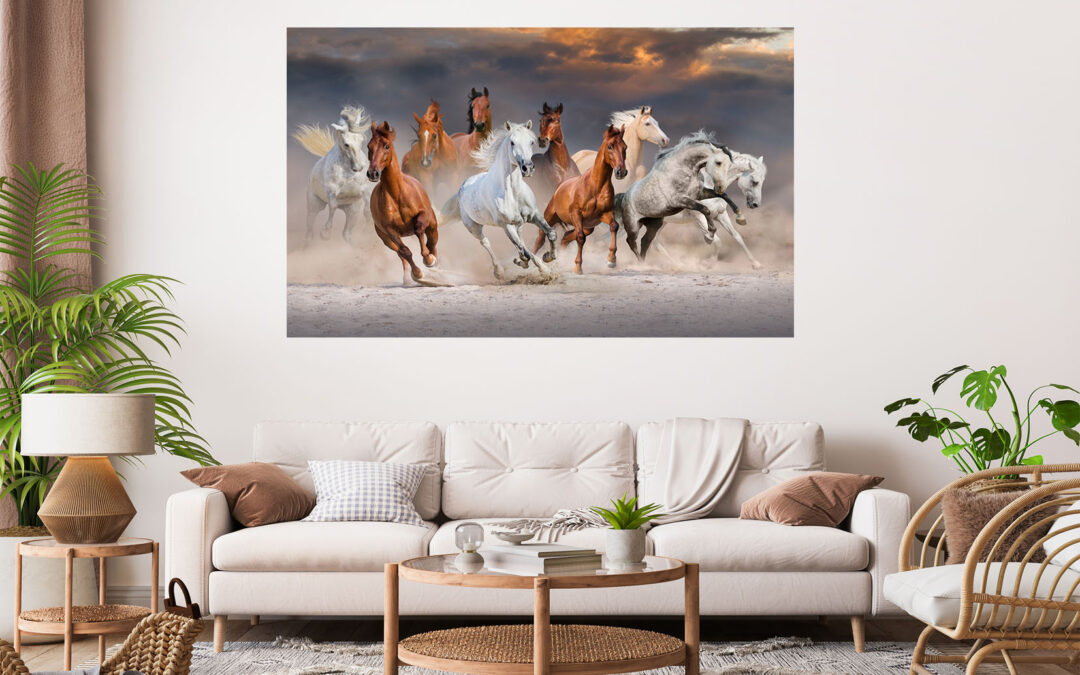 Running Horses Stretch Canvas High Quality Wall Arts – Ready To Hang