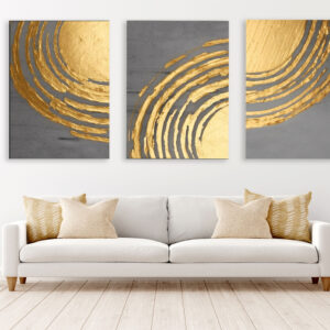 Abstract Gold Painting Stretch Canvas High Quality Wall Arts - Ready To Hang