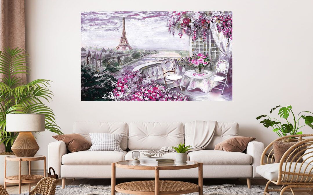Eiffel Tower Painting Stretch Canvas High Quality Wall Arts – Ready To Hang