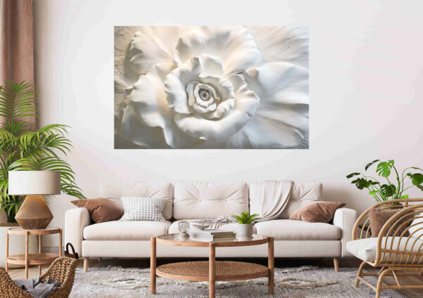 Abstract Marble Design Green & White Stretch Canvas High Quality Wall Arts - Ready To Hang