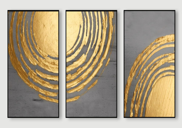 Abstract Gold Painting Stretch Canvas High Quality Wall Arts - Ready To Hang - Image 2