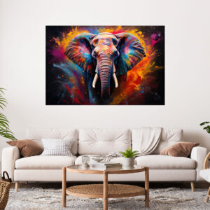 Elephant Painting Stretch Canvas High Quality Wall Arts - Ready To Hang