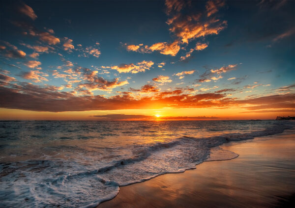 Beach Sunset Stretch Canvas High Quality Wall Arts - Ready To Hang