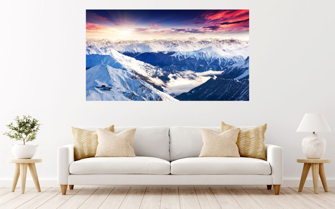 Snow Mountains Stretch Canvas High Quality Wall Arts – Ready To Hang