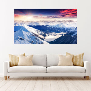 Snow Mountains Stretch Canvas High Quality Wall Arts - Ready To Hang
