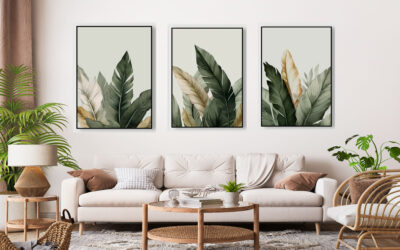 green Leaves Painting Stretch Canvas High Quality Wall Arts – Ready To Hang