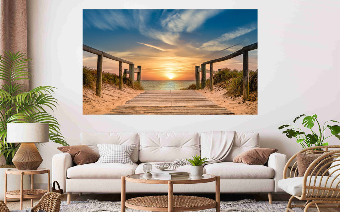 Beach Sunset Clouds Stretch Canvas High Quality Wall Arts – Ready To Hang