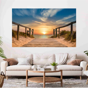 Beach Sunset Clouds Stretch Canvas High Quality Wall Arts - Ready To Hang