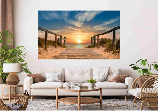 Beach Sunset Clouds Stretch Canvas High Quality Wall Arts - Ready To Hang