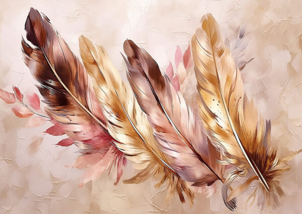 Feather Design Abstract Painting Stretch Canvas High Quality Wall Arts - Ready To Hang - Image 2