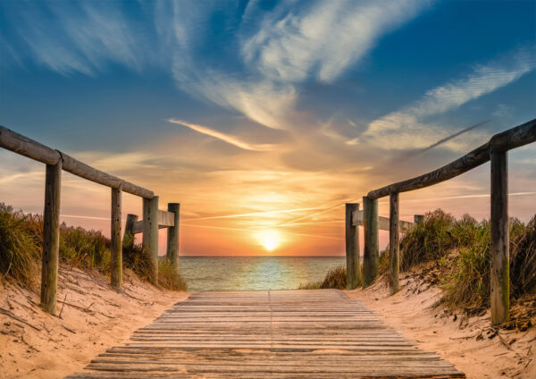 Beach Sunset Clouds Stretch Canvas High Quality Wall Arts - Ready To Hang - Image 2