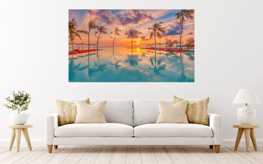 Beach Sunset Coconut Trees Art Stretch Canvas High Quality Wall Arts – Ready To Hang