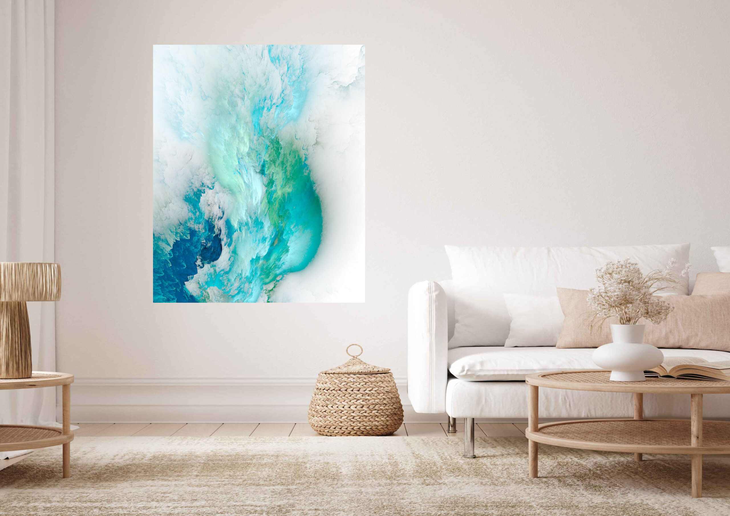 Abstract Green & Blue Stretch Canvas High Quality Wall Arts – Ready To Hang
