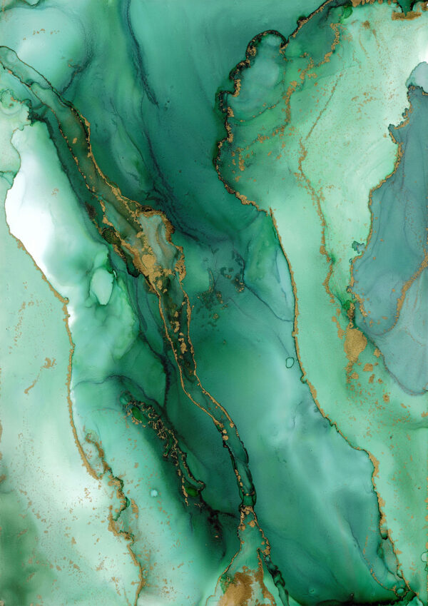 Green Abstract Painting Stretch Canvas High Quality Wall Arts - Ready To Hang ( - Image 2