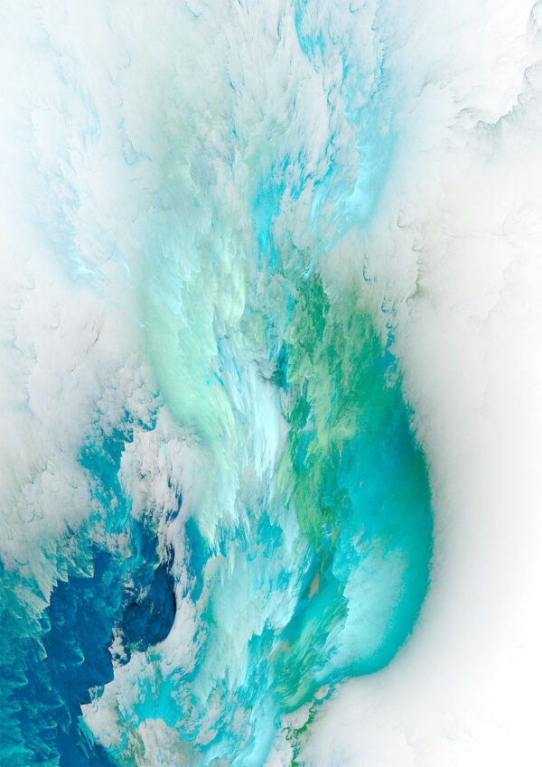 Abstract Green & Blue Stretch Canvas High Quality Wall Arts - Ready To Hang - Image 2