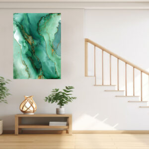 Green Abstract Painting Stretch Canvas High Quality Wall Arts - Ready To Hang (