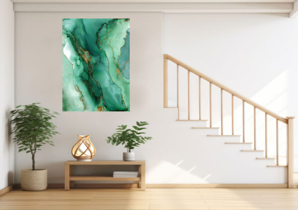 Green Abstract Painting Stretch Canvas High Quality Wall Arts - Ready To Hang (