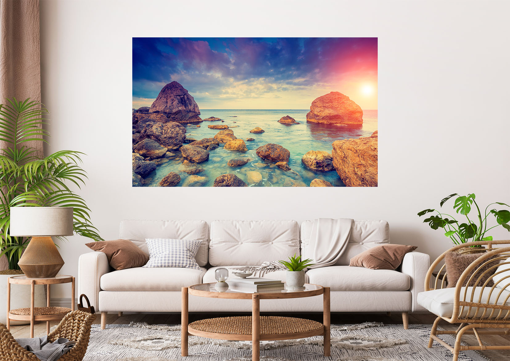 Beach Sunset Stretch Canvas High Quality Wall Arts - Ready To Hang