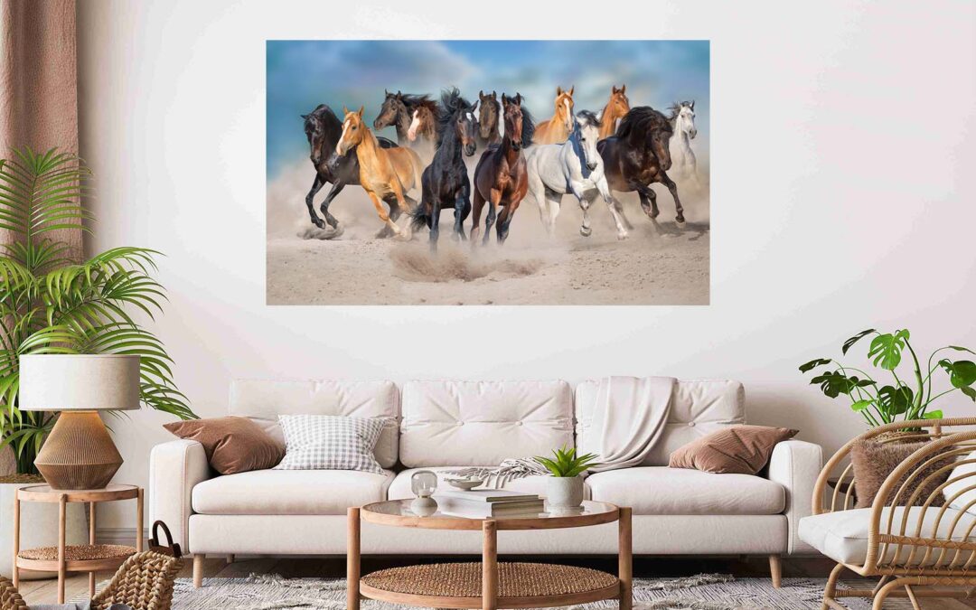 Herd Of Horses Stretch Canvas High Quality Wall Arts – Ready To Hang