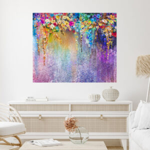 Colorful Flowers Painting Stretch Canvas High Quality Wall Arts - Ready To Hang