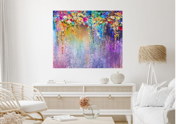 Colorful Flowers Painting Stretch Canvas High Quality Wall Arts - Ready To Hang