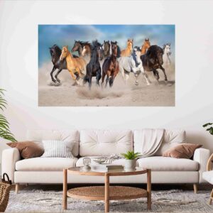 Herd Of Horses Stretch Canvas High Quality Wall Arts - Ready To Hang