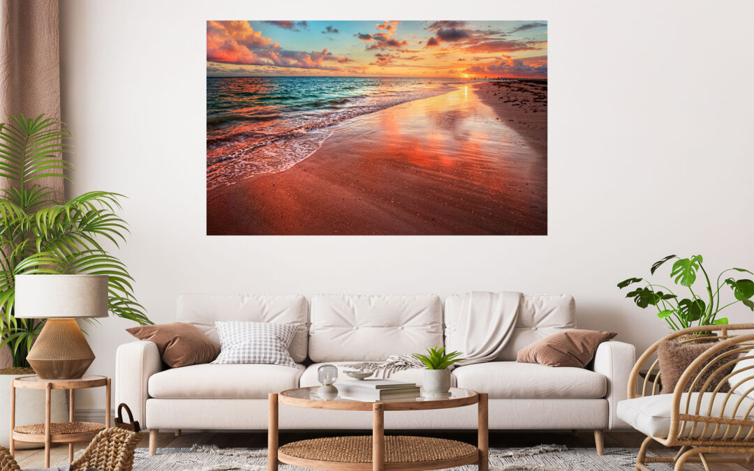 Beach Sunset Clouds Stretch Canvas High Quality Wall Arts – Ready To Hang