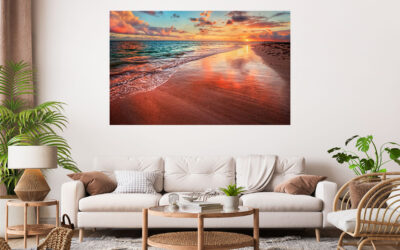Beach Sunset Clouds Stretch Canvas High Quality Wall Arts – Ready To Hang
